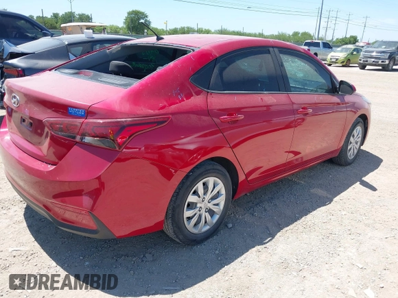 2022 Hyundai Accent SE with VIN 3KPC24A6XNE183245, listed as a IAAI auction lot 42216371 with 20,599 mi miles and . Bid and sale history available at DreamBid. Image 4.