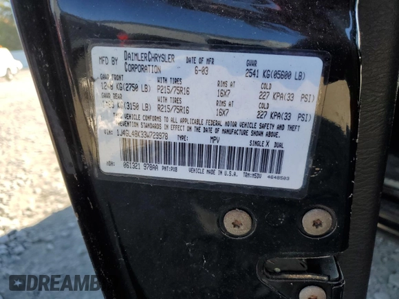 2003 Jeep Liberty Sport with VIN 1J4GL48K33W729978, listed as a Copart auction lot 76207834 with 104,992 mi miles and Clean Title. Bid and sale history available at carsss.com. Image 13.