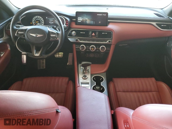 2023 Genesis G70 3.3T with VIN KMTG54TE0PU108198, listed as a Copart auction lot 46945215 with 18,856 mi miles and Non Repairable. Bid and sale history available at DreamBid. Image 8.