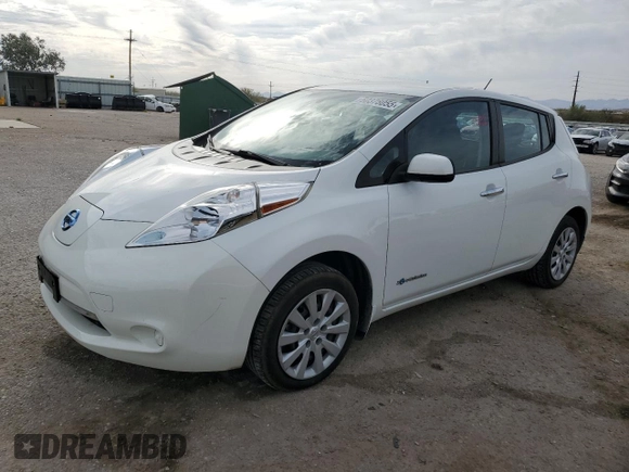 2015 Nissan LEAF SV with VIN 1N4AZ0CP1FC323120, listed as a Copart auction lot 50378055 with 26,612 mi miles and Salvage Title. Bid and sale history available at carsss.com. Image 1.