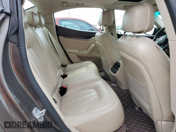 2014 Maserati Ghibli S Q4 with VIN ZAM57RTA6E1085708, listed as a Copart auction lot 53710095 with 110,799 mi miles and Salvage title. Bid and sale history available at DreamBid. Image 10.