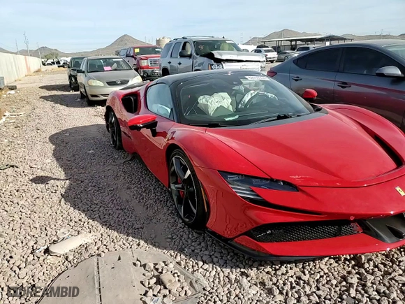 2024 Ferrari SF90 Spider with VIN ZFF96NMA5R0306616, listed as a Copart auction lot 82438994 with NaN miles and Salvage Title. Bid and sale history available at carsss.com. Image 13.