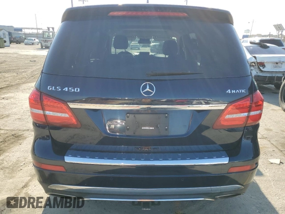 2017 Mercedes-Benz GLS 450 with VIN 4JGDF6EE5HA800107, listed as a Copart auction lot 64092525 with 77,620 mi miles and Salvage title. Bid and sale history available at DreamBid. Image 6.