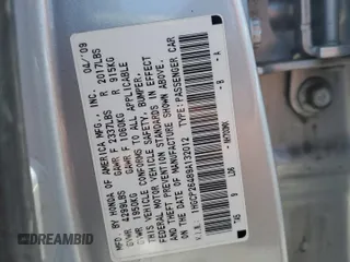 2009 Honda Accord LX-P z VIN 1HGCP26489A132012, wystawiony jako Copart lot #59172065 z przebiegiem 245 765 mil mil oraz Szkoda całkowita • Salvage title. Historia ofert i sprzedaży dostępna na DreamBid. Obrazek 13.