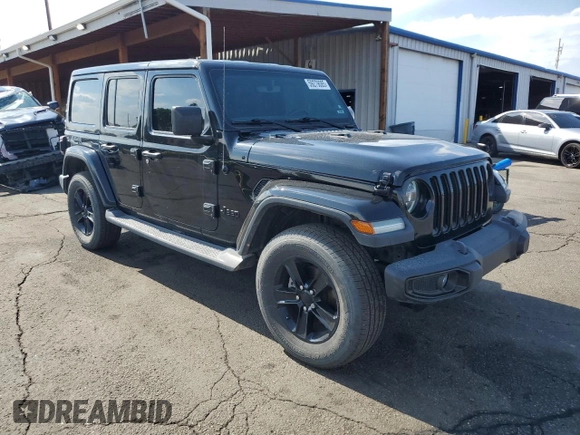 2020 Jeep Wrangler Unlimited Sahara with VIN 1C4HJXEG0LW301545, listed as a Copart auction lot 59279085 with 94,890 mi miles and Salvage title. Bid and sale history available at DreamBid. Image 4.