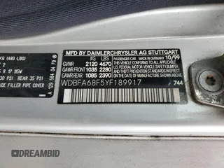 2000 Mercedes-Benz SL-Class with VIN WDBFA68F5YF189917, listed as a Copart auction lot 80144894 with 145,414 mi miles and Salvage Title. Bid and sale history available at carsss.com. Image 14.
