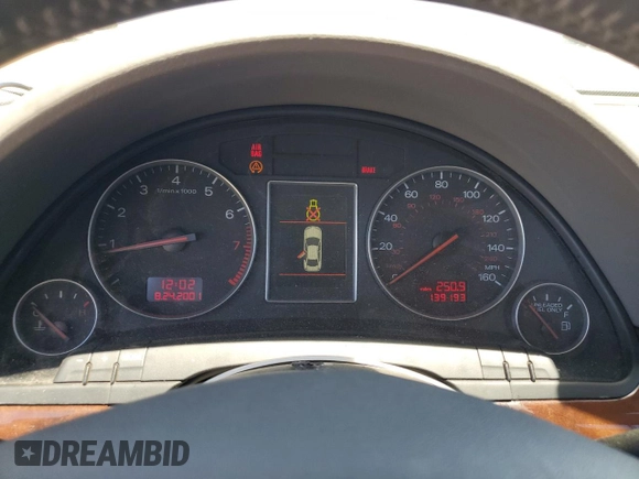 2002 Audi A4 3.0L with VIN WAULT68E82A311841, listed as a Copart auction lot 60667384 with 139,193 mi miles and Non Repairable. Bid and sale history available at carsss.com. Image 9.