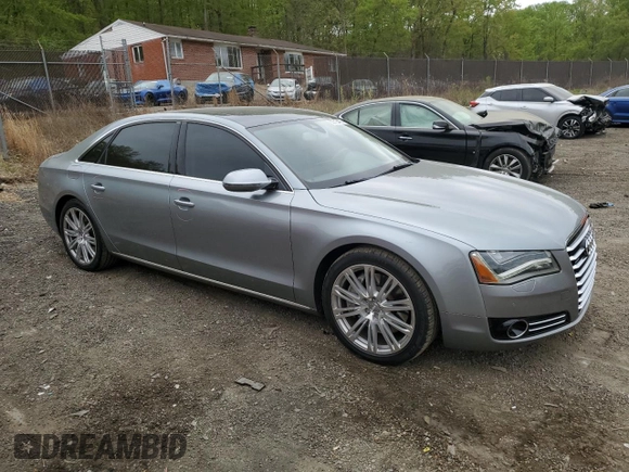2012 Audi A8 L with VIN WAURVAFD3CN018800, listed as a Copart auction lot 53815475 with 85,417 mi miles and Salvage Title. Bid and sale history available at carsss.com. Image 4.