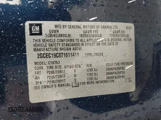 2007 Chevrolet Silverado 1500 LT w/1LT with VIN 2GCEC19C871611411, listed as a IAAI auction lot 41595381 with 198,104 mi miles. Bid and sale history available at carsss.com. Image 9.