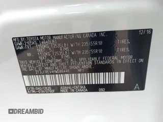 2017 Toyota RAV4 SE with VIN 2T3JFREV4HW586446, listed as a IAAI auction lot 42582715 with 150,882 mi miles and . Bid and sale history available at DreamBid. Image 9.