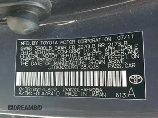 2011 Toyota Prius I z VIN JTDKN3DU9B1387038, wystawiony jako Copart lot #54385525 z przebiegiem 150 051 mil mil oraz Szkoda całkowita • Salvage title. Historia ofert i sprzedaży dostępna na DreamBid. Obrazek 13.