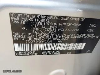2015 Toyota RAV4 Limited with VIN 2T3DFREV9FW403083, listed as a IAAI auction lot 42021818 with 62,543 mi miles. Bid and sale history available at carsss.com. Image 9.