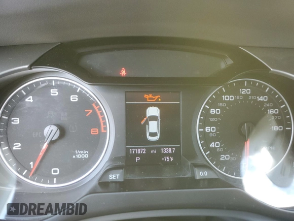 2011 Audi A4 Premium Plus with VIN WAUFFAFL2BN035030, listed as a Copart auction lot 58201545 with 171,872 mi miles and Salvage title. Bid and sale history available at DreamBid. Image 9.