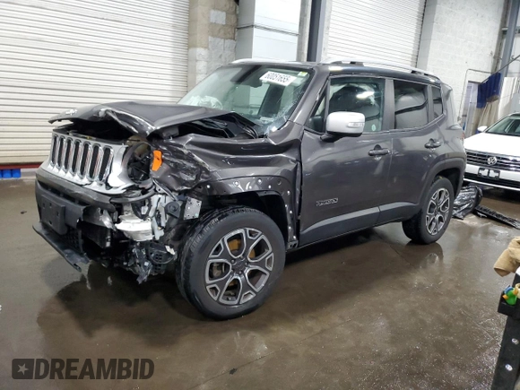 2016 Jeep Renegade Limited с VIN ZACCJBDT6GPC50163, выставлен на аукционе Copart как лот 60051655 с пробегом 81 189 миль миль и Списание • Salvage title. История ставок и продаж доступна на DreamBid. Изображение 1.