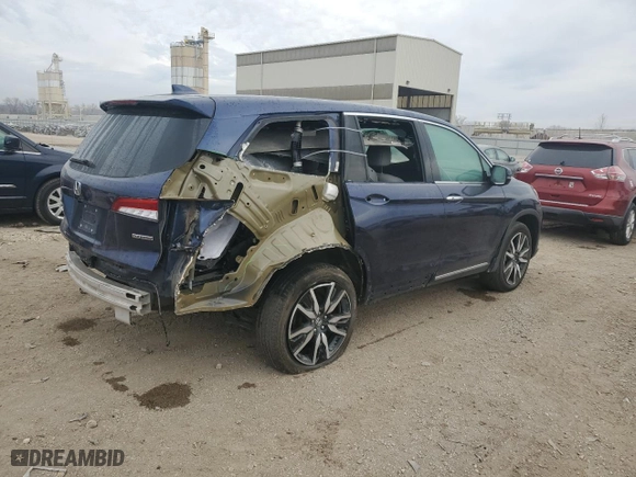 2020 Honda Pilot Touring 8-Passenger with VIN 5FNYF5H91LB023181, listed as a Copart auction lot 83487054 with 41,339 mi miles and Salvage Title. Bid and sale history available at carsss.com. Image 3.