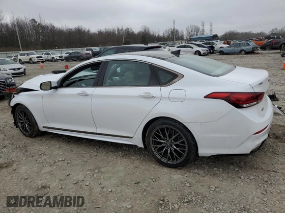 2019 Genesis G80 3.8L z VIN KMHGN4JE4KU290817, wystawiony jako Copart lot #44030005 z przebiegiem 61 008 mil mil oraz Szkoda całkowita • Salvage title. Historia ofert i sprzedaży dostępna na DreamBid. Obrazek 2.