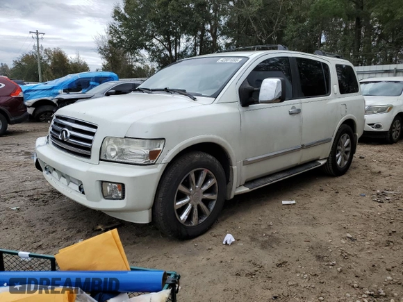2005 Infiniti QX56 with VIN 5N3AA08C15N801291, listed as a Copart auction lot 42801095 with 730,377 mi miles and Salvage Title. Bid and sale history available at carsss.com. Image 1.