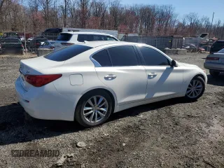 2014 Infiniti Q50 Sport with VIN JN1BV7APXEM688249, listed as a Copart auction lot 46848235 with 108,870 mi miles and Salvage Title. Bid and sale history available at DreamBid. Image 3.
