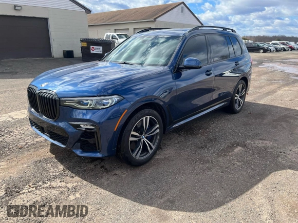 2020 BMW X7 M50i z VIN 5UXCX6C08L9B15440, wystawiony jako Copart lot #48511485 z przebiegiem 82 788 mil mil oraz Czysty tytuł • Clean title. Historia ofert i sprzedaży dostępna na DreamBid. Obrazek 1.