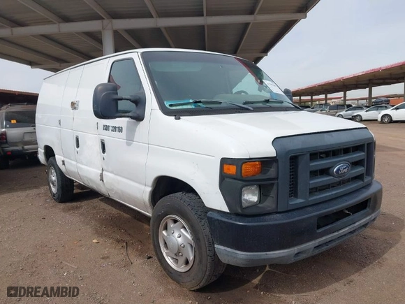 2011 Ford Econoline Cargo Van Commercial with VIN 1FTNE2ELXBDA20810, listed as a IAAI auction lot 41799682 with 206,083 mi miles. Bid and sale history available at carsss.com. Image 1.
