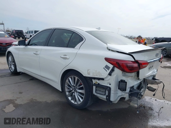 2021 Infiniti Q50 3.0t LUXE with VIN JN1EV7BP8MM706340, listed as a IAAI auction lot 41741217 with 63,212 mi miles. Bid and sale history available at carsss.com. Image 3.