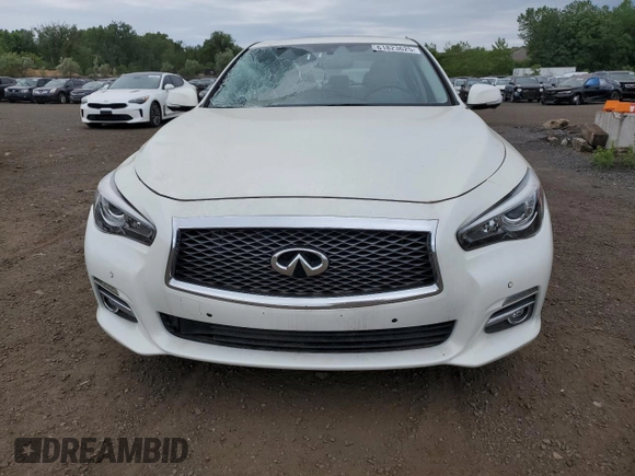 2014 Infiniti Q50 Premium with VIN JN1BV7AR1EM681496, listed as a Copart auction lot 61823625 with 53,261 mi miles and Salvage title. Bid and sale history available at DreamBid. Image 5.