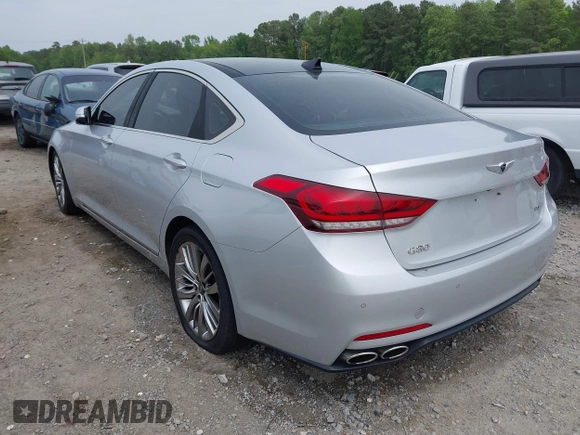 2017 Genesis G80 Ultimate z VIN KMHGN4JF6HU209477, wystawiony jako IAAI lot #42056310 z przebiegiem 134 288 mil mil oraz . Historia ofert i sprzedaży dostępna na DreamBid. Obrazek 3.