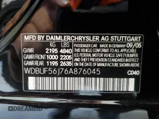 2006 Mercedes-Benz E 350 with VIN WDBUF56J76A876045, listed as a Copart auction lot 79776854 with 146,995 mi miles and Clean Title. Bid and sale history available at DreamBid. Image 12.