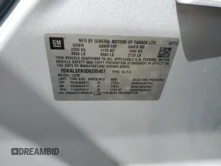 2013 GMC Terrain SLE with VIN 2GKALSEK0D6295457, listed as a Copart auction lot 51103055 with 110,516 mi miles and Salvage title. Bid and sale history available at DreamBid. Image 14.