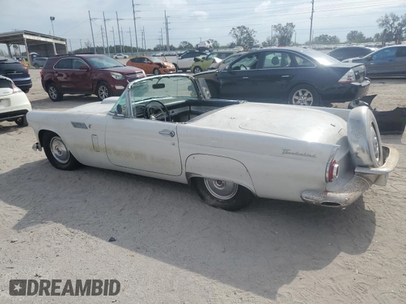 1956 Ford Thunderbird with VIN P6FH263430, listed as a Copart auction lot 75977804 with 52,420 mi miles and Salvage Title. Bid and sale history available at DreamBid. Image 2.