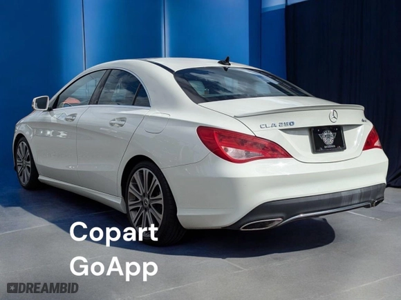 2018 Mercedes-Benz CLA with VIN WDDSJ4GB8JN607780, listed as a Copart auction lot 46745945 with NaN miles and Clean Title. Bid and sale history available at carsss.com. Image 3.