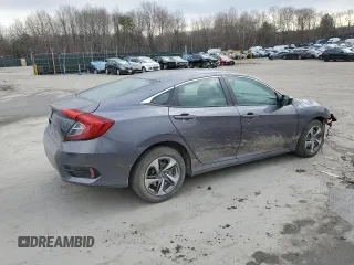 2020 Honda Civic Sedan LX with VIN 19XFC2F68LE215226, listed as a Copart auction lot 50293485 with 57,763 mi miles and Salvage Title. Bid and sale history available at carsss.com. Image 3.