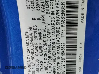 2023 Honda Civic Sport z VIN 2HGFE2F58PH546627, wystawiony jako Copart lot #54944555 z przebiegiem 22 987 mil mil oraz Szkoda całkowita • Salvage title. Historia ofert i sprzedaży dostępna na DreamBid. Obrazek 12.