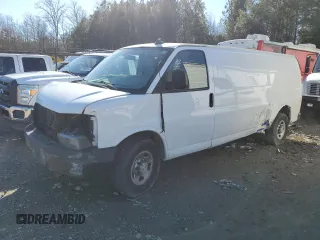 2019 Chevrolet Express Cargo z VIN 1GCWGBFG4K1185639, wystawiony jako Copart lot #88564825 z przebiegiem Nie podano mil oraz Szkoda całkowita • Salvage title. Historia ofert i sprzedaży dostępna na DreamBid. Obrazek 1.