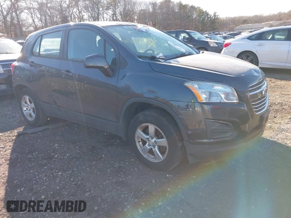 2016 Chevrolet Trax LS with VIN 3GNCJNSB5GL260761, listed as a IAAI auction lot 41280978 with 999,999 mi miles. Bid and sale history available at carsss.com. Image 1.