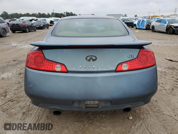 2005 Infiniti G35 Coupe with VIN JNKCV54E25M401064, listed as a Copart auction lot 42576515 with 217,108 mi miles and Salvage Title. Bid and sale history available at carsss.com. Image 6.