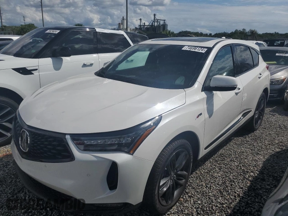 2024 Acura RDX w/A-Spec Package z VIN 5J8TC2H64RL035792, wystawiony jako Copart lot #74696124 z przebiegiem 432 mil mil oraz Nie do naprawy • Non repairable. Historia ofert i sprzedaży dostępna na DreamBid. Obrazek 1.