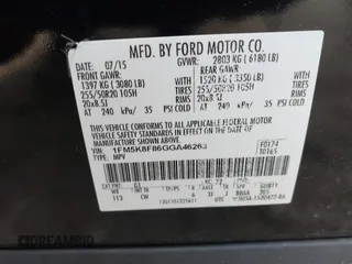 2016 Ford Explorer Limited with VIN 1FM5K8F86GGA46263, listed as a IAAI auction lot 41879852 with 173,637 mi miles and . Bid and sale history available at DreamBid. Image 9.