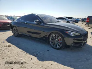 2021 Infiniti Q60 Red Sport 400 with VIN JN1FV7LK3MM530045, listed as a Copart auction lot 46617935 with 45,888 mi miles and Salvage title. Bid and sale history available at DreamBid. Image 4.