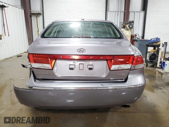 2008 Hyundai Azera Limited with VIN KMHFC46F98A273086, listed as a Copart auction lot 55390925 with 170,726 mi miles and Salvage title. Bid and sale history available at DreamBid. Image 6.
