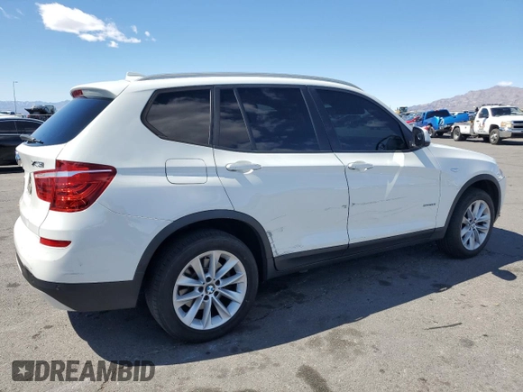 2016 BMW X3 sDrive28i with VIN 5UXWZ7C56G0R32308, listed as a Copart auction lot 49641825 with 170,266 mi miles and Salvage Title. Bid and sale history available at DreamBid. Image 3.
