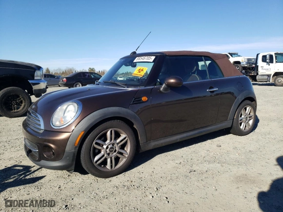 2012 MINI Cooper Convertible with VIN WMWZN3C55CT133967, listed as a Copart auction lot 88546705 with 104,357 mi miles and Non Repairable. Bid and sale history available at carsss.com. Image 1.