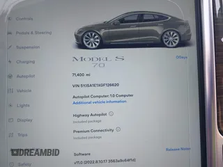 2016 Tesla Model S 70 with VIN 5YJSA1E1XGF126620, listed as a IAAI auction lot 40227035 with 71,400 mi miles and . Bid and sale history available at DreamBid. Image 15.