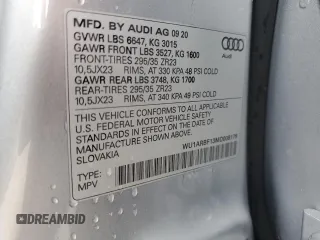 2021 Audi RS Q8 z VIN WU1ARBF13MD008178, wystawiony jako Copart lot #88022515 z przebiegiem 41 655 mil mil oraz Nie do naprawy. Historia ofert i sprzedaży dostępna na DreamBid. Obrazek 14.