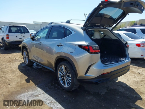 2025 Lexus NX with VIN JTJHKCEZ1S2049993, listed as a IAAI auction lot 41999283 with 2,825 mi miles. Bid and sale history available at carsss.com. Image 3.