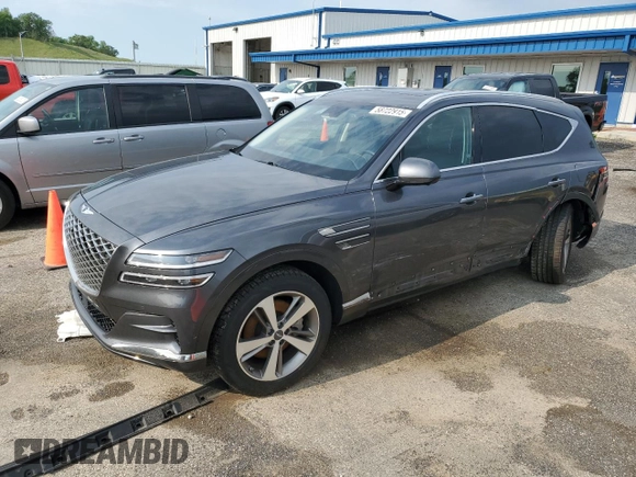 2021 Genesis GV80 with VIN KMUHBDSB1MU040490, listed as a Copart auction lot 58722915 with 49,981 mi miles and Salvage title. Bid and sale history available at DreamBid. Image 1.