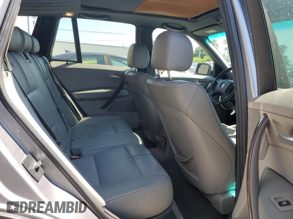 2005 BMW X3 3.0i with VIN WBXPA93495WD11807, listed as a Copart auction lot 58257665 with 207,752 mi miles and Salvage title. Bid and sale history available at DreamBid. Image 11.