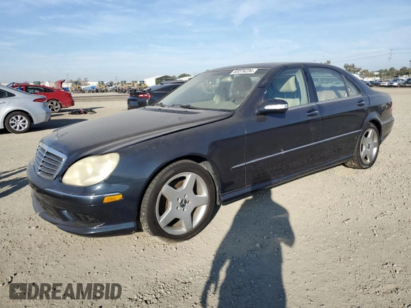 2003 Mercedes-Benz S-Class 5.0L with VIN WDBNG75JX3A376780, listed as a Copart auction lot 83376234 with 202,472 mi miles and Clean Title. Bid and sale history available at carsss.com. Image 1.