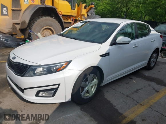 2015 Kia Optima LX with VIN KNAGM4A79F5555866, listed as a IAAI auction lot 42223745 with 115,504 mi miles and . Bid and sale history available at DreamBid. Image 2.