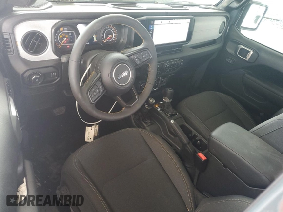 2024 Jeep Wrangler Sport S with VIN 1C4PJXDG3RW341205, listed as a Copart auction lot 48971235 with 4,298 mi miles and Salvage title. Bid and sale history available at DreamBid. Image 8.
